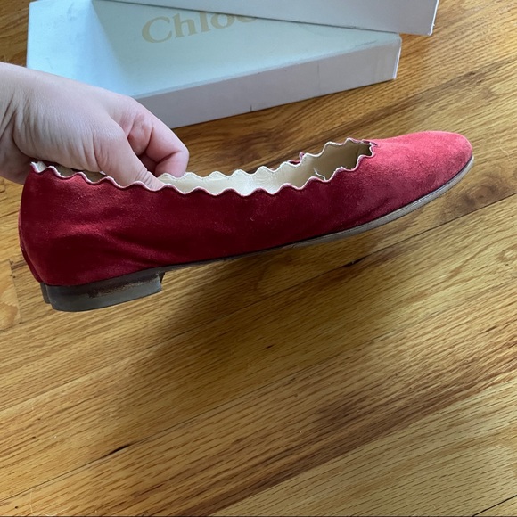 Chloé red suede Lauren flat - Picture 3 of 10